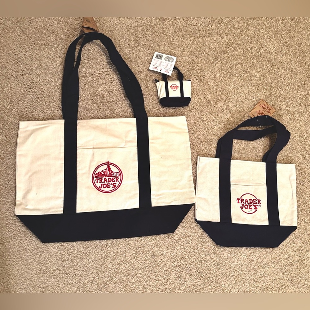 Trader Joe's Large, Mini, & Micro Canvas Tote Bags